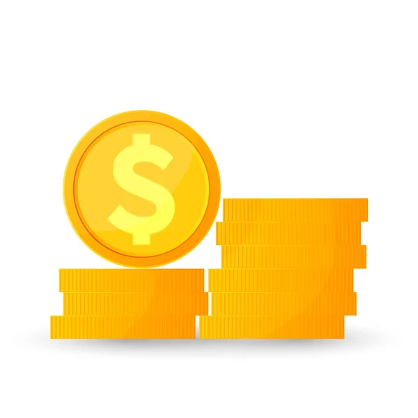Dolar Sikkeleri Ikon Vektörü Web Mobil Uygulama Tasarımı Para Para — Stok Vektör