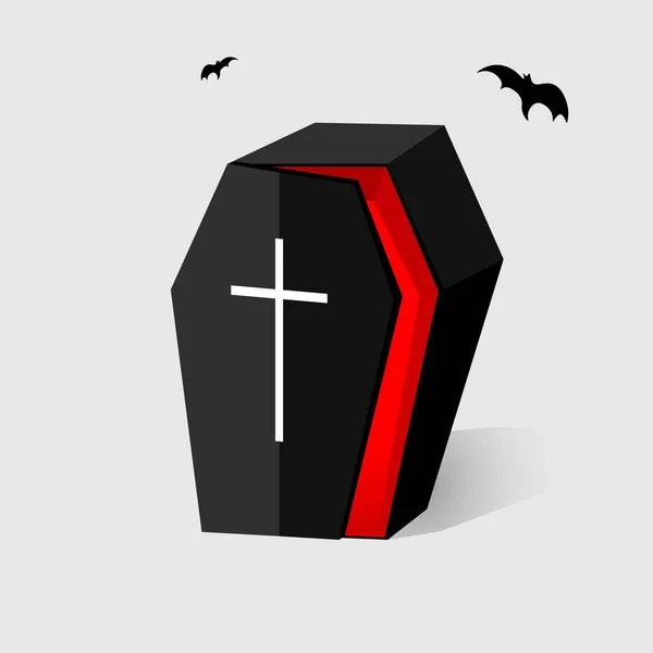 Zwarte Kist Met Kruis Vectorillustratie — Stockvector