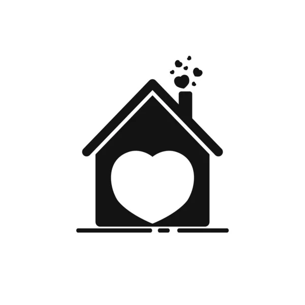Casa Con Corazón Icono Vector Ilustración Diseño — Vector de stock