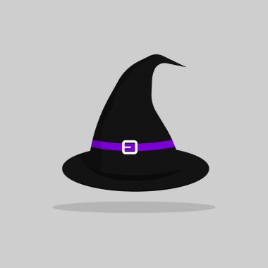 Cadılar Bayramı cadı şapkası simgesi, düz stil