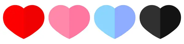 在白色背景下孤立的黑色心脏图标 结合在一起 激情和婚礼 情人节的象征 矢量说明 — 图库矢量图片