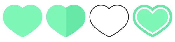 一组心形图标 爱的标志 心脏图标符号 爱情图标 — 图库矢量图片