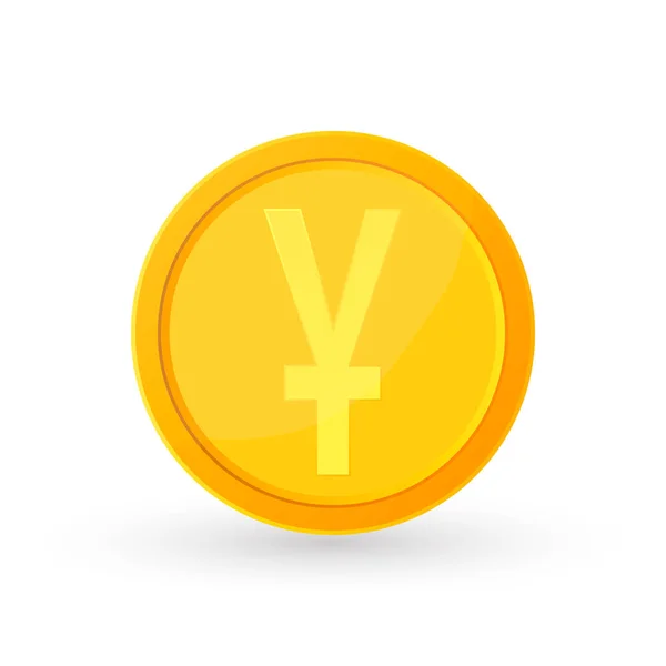 Mynt Ikon Med Yen Tecken Valutasymbol Kina Vektor Illustration — Stock vektor