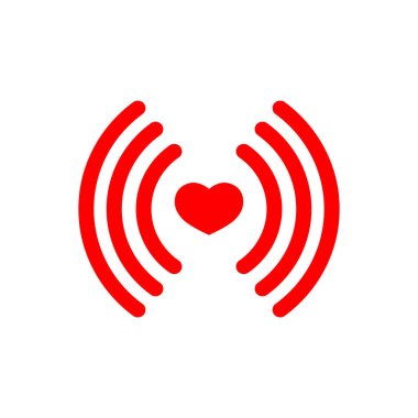 Beyaz arkaplan ile kırmızı kalp vektörü