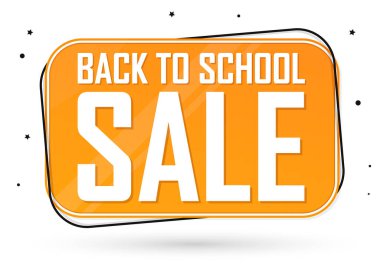 Okul satışına, özel indirimli pankarta. vektör illüstrasyonu