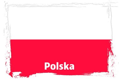 Beyaz arkaplanda Polonya bayrağı