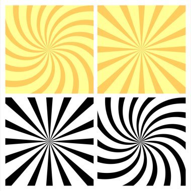 dört sarı ve siyah desenli vektör kümesi