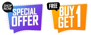 İndirim pankartlarını, tasarım şablonlarını, indirim etiketlerini, vektör illüstrasyonunu ayarla