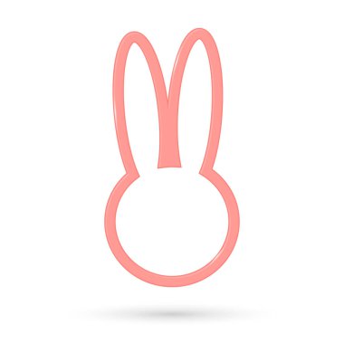 Beyaz arkaplanda izole edilmiş tavşan simgesi, vektör illüstrasyonu