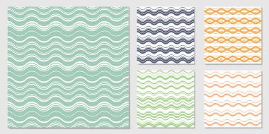 Dalgalı dört soyut arkaplan seti