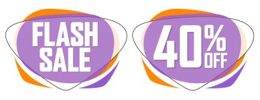 İndirim pankartlarını, tasarım şablonlarını, indirim etiketlerini, vektör illüstrasyonunu ayarla