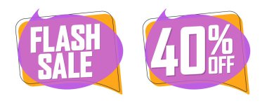 İndirim pankartlarını, tasarım şablonlarını, indirim etiketlerini, vektör illüstrasyonunu ayarla