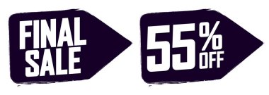 İndirim pankartlarını, tasarım şablonlarını, indirim etiketlerini, vektör illüstrasyonunu ayarla