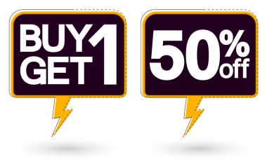 İndirim pankartlarını, tasarım şablonlarını, indirim etiketlerini, vektör illüstrasyonunu ayarla