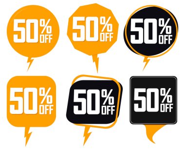 İndirim pankartlarını, tasarım şablonlarını, indirim etiketlerini, vektör illüstrasyonunu ayarla