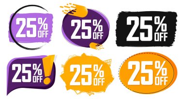İndirim pankartlarını, tasarım şablonlarını, indirim etiketlerini, vektör illüstrasyonunu ayarla