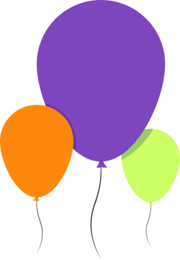 Beyaz arkaplanda renkli balonlar