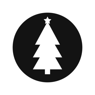 Noel ağacı kabartma simgesi. Noel ağacı vektör simgesi. xmas ağaç işareti, beyaz arkaplanda izole edilmiş sembol, vektör illüstrasyonu