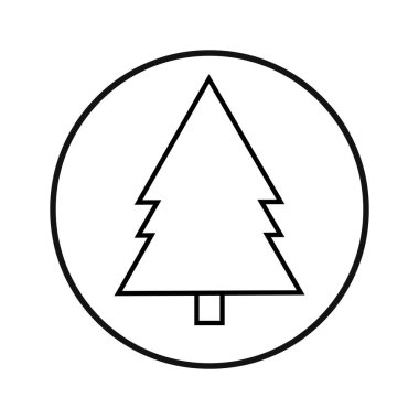 Şeffaf bir arkaplanda ağaç vektör çizimi. Birinci kalite semboller. Konsept ve grafik tasarım için ince çizgi simgesi.