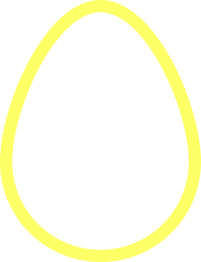 Beyaz arkaplanda izole edilmiş ana hatlı yumurta simgesi