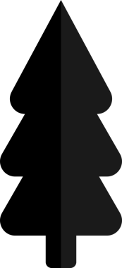 Noel ağacı simgesi, şeffaf arkaplanda Xmas sembolü. PNG illüstrasyonu