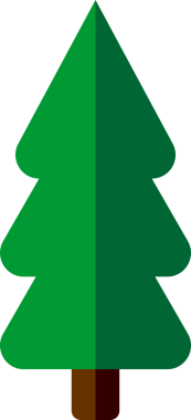 Noel ağacı simgesi, şeffaf arkaplanda Xmas sembolü. PNG illüstrasyonu