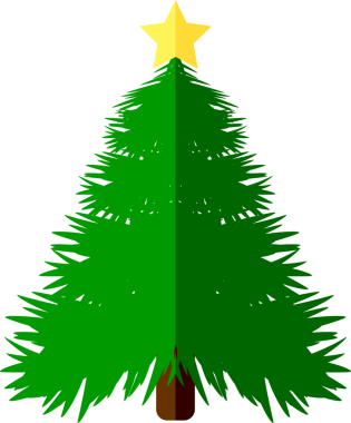 Noel ağacı simgesi, şeffaf arkaplanda Xmas sembolü. PNG illüstrasyonu