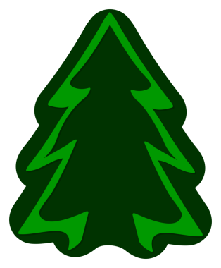 Noel ağacı simgesi, şeffaf arkaplanda Xmas sembolü. PNG illüstrasyonu