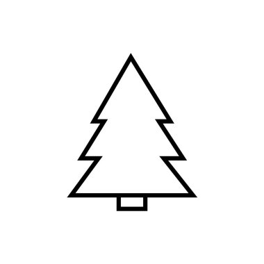 Noel ağacı simgesi, izole edilmiş Xmas köknar sembolü, grafik tasarım şablonu, vektör illüstrasyonu