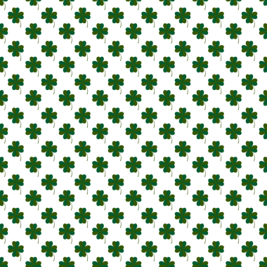 Yonca yapraklı kusursuz desen. Aziz Patrick Günü için vektör illüstrasyonu.