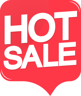 Sıcak indirimli balon afişi, şeffaf arka planda indirim etiketi. PNG illüstrasyonu