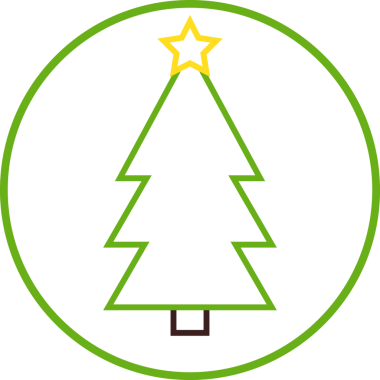 Noel ağacı simgesi, şeffaf arkaplanda izole edilmiş Xmas köknar sembolü. PNG illüstrasyonu