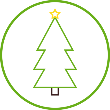 Noel ağacı simgesi, şeffaf arkaplanda izole edilmiş Xmas köknar sembolü. PNG illüstrasyonu