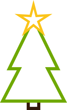 Noel ağacı simgesi, şeffaf arkaplanda izole edilmiş Xmas köknar sembolü. PNG illüstrasyonu