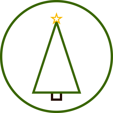 Noel ağacı simgesi, şeffaf arkaplanda izole edilmiş Xmas köknar sembolü. PNG illüstrasyonu