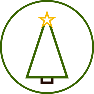 Noel ağacı simgesi, şeffaf arkaplanda izole edilmiş Xmas köknar sembolü. PNG illüstrasyonu