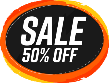 Satış afişi, şeffaf arkaplanda indirim etiketi, PNG 