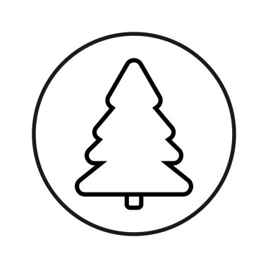 Noel ağacı simgesi, izole edilmiş Xmas köknar sembolü, grafik tasarım şablonu, vektör illüstrasyonu