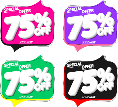 % 75 indirim, şeffaf arka planda indirim. PNG