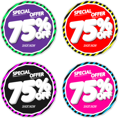 % 75 indirim, şeffaf arka planda indirim. PNG