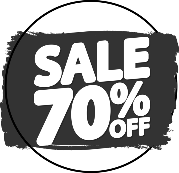 % 70 indirimli pankart, şeffaf arka planda indirim etiketi, PNG 