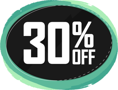 % 30 indirimli pankart, şeffaf arka planda indirim etiketi, PNG 