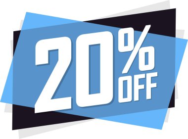 % 20 indirimli afiş, şeffaf arka planda indirim etiketi