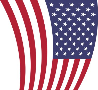 Usa bayrak simgesi, düz stil