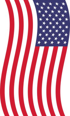 ABD bayrak simgesi, vektör illüstrasyonu