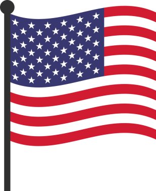 Beyaz arkaplanda ABD bayrağı