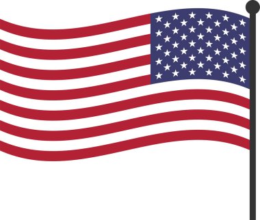 Amerika Birleşik Devletleri bayrak simgesi düz stil. Bağımsızlık Günü ya da ulusal bayram konsepti. vektör.
