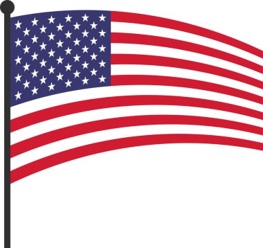 Amerika Birleşik Devletleri bayrak vektör illüstrasyonu