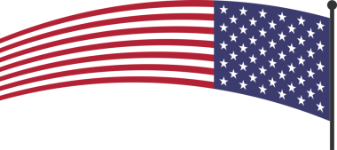 Amerika Birleşik Devletleri bayrağı şeffaf bir arkaplan üzerinde rüzgarda sallanıyor, Bağımsızlık Günü için. png