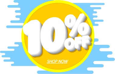 % 10 indirimli pankart, indirim etiketi 